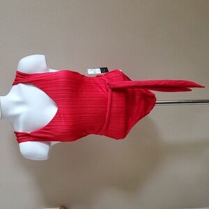 Womens Ibiza Swimwear Red Multi Strap Tie One Piece Swimsuit Size Small 2X NWT